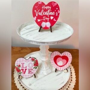 3 Piece Valentine's Day Heart Decorations with Stands